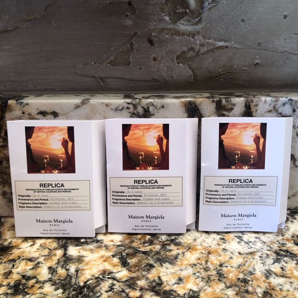 Set of 3 Maison Margiela On A Date Sample Vial Spray Card Bundle